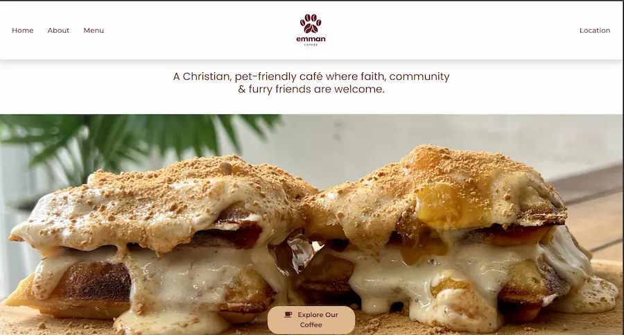 Emman Coffee - Christian Café Business Website